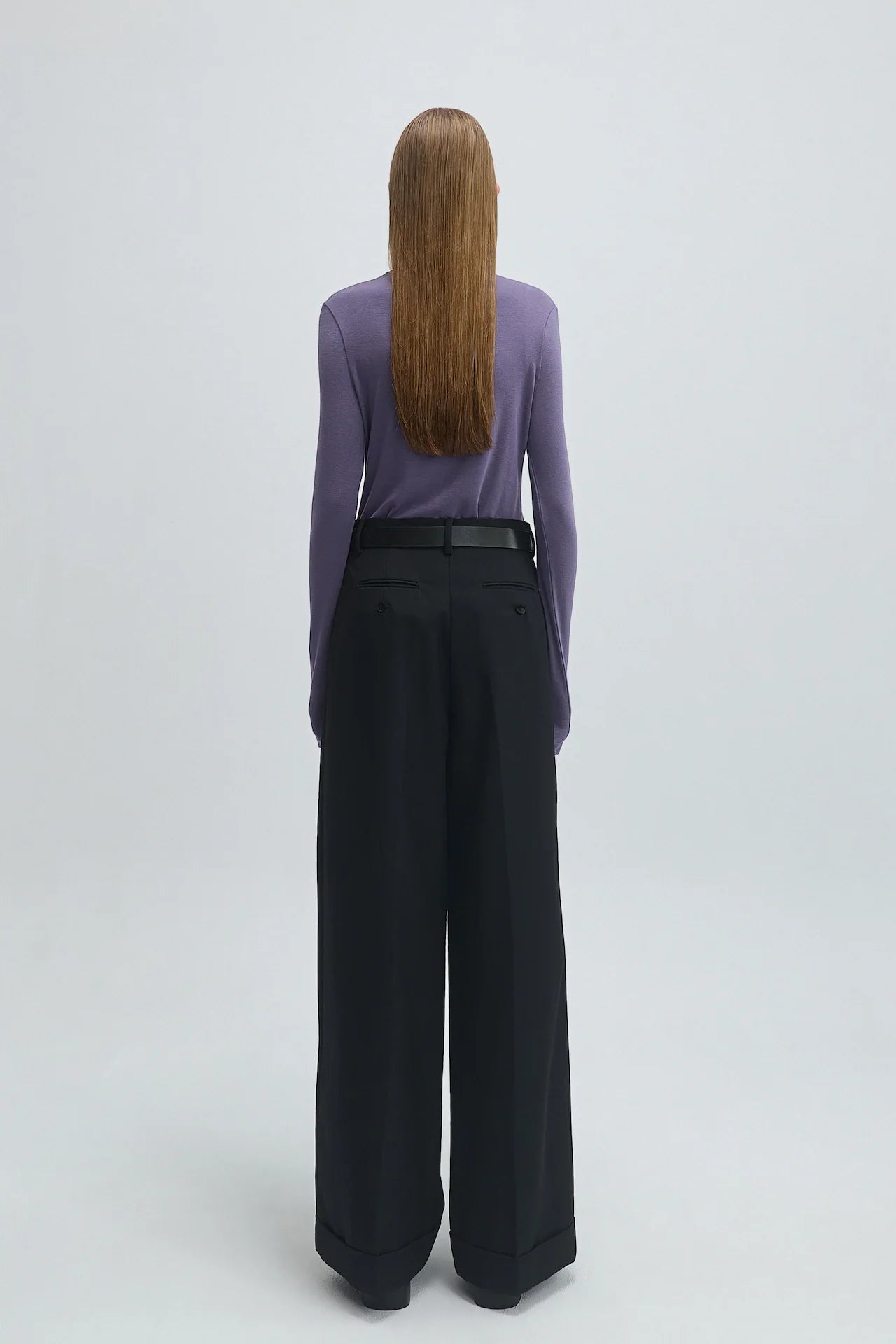 WOOL PLEATED TROUSERS