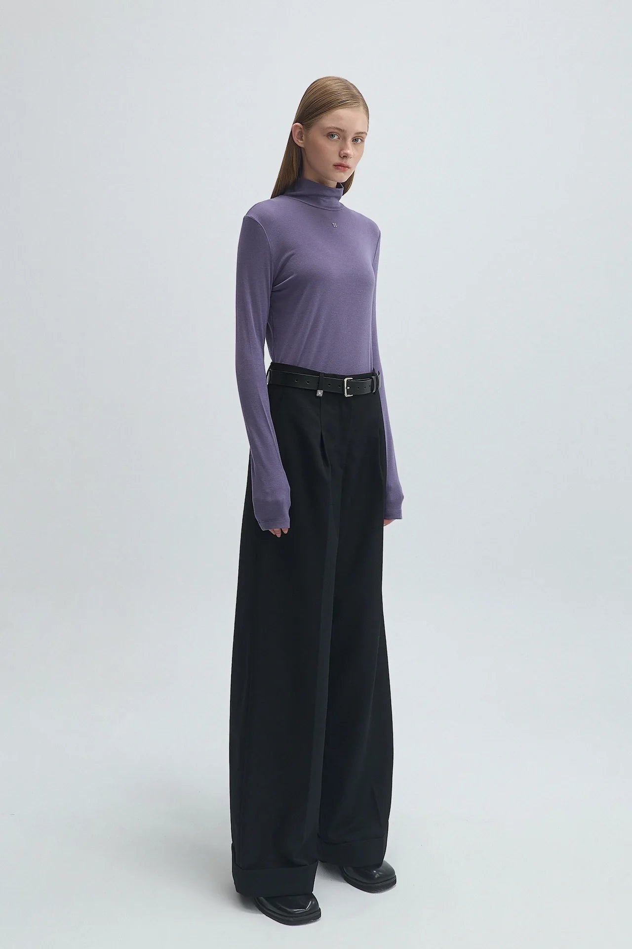 WOOL PLEATED TROUSERS