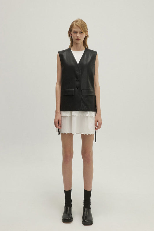 BEADED LEATHER VEST