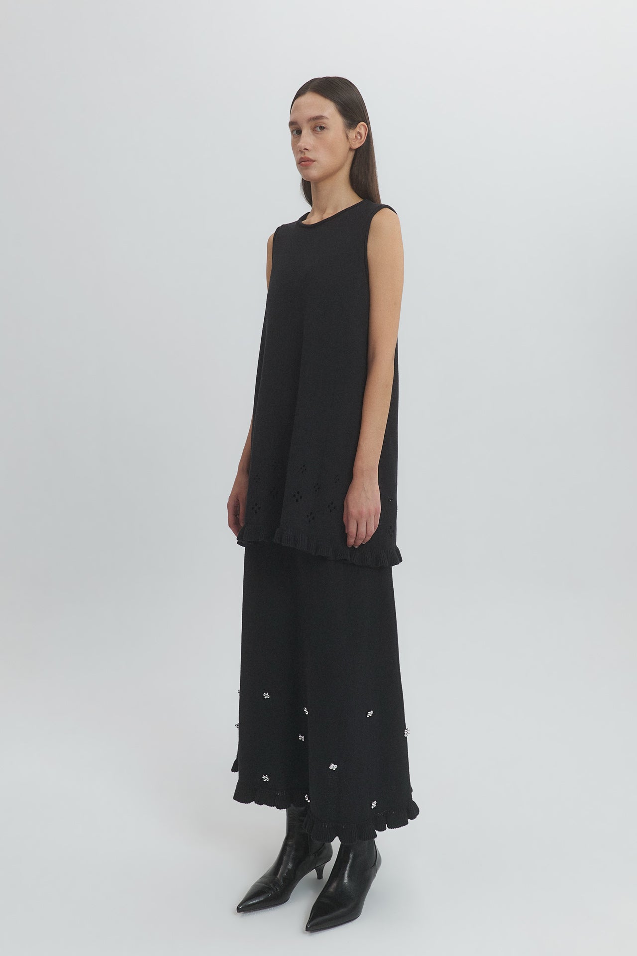 POINTELLE KNIT DRESS